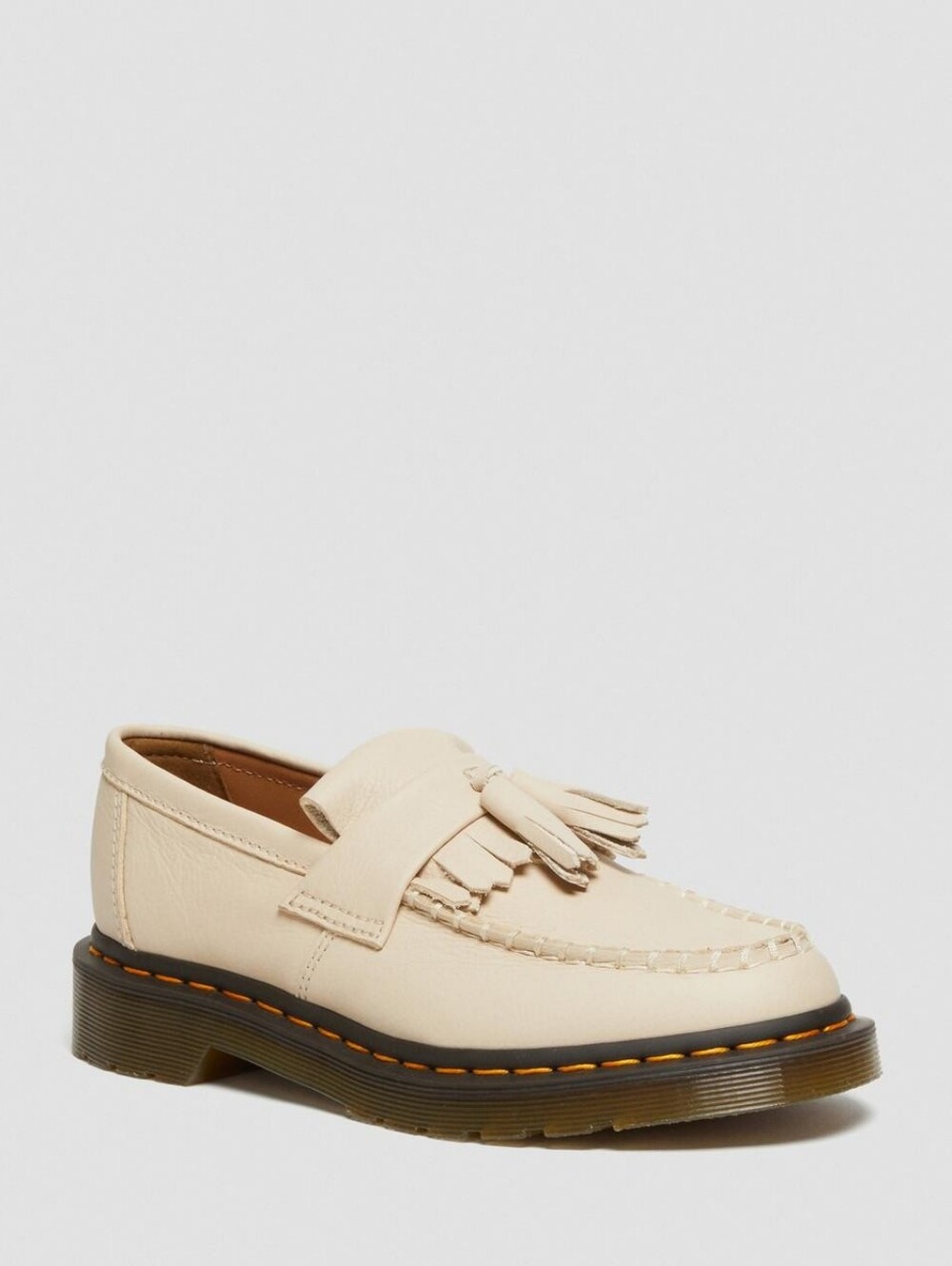 Cream Leather Tassel Loafer